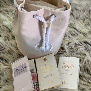 Dior Cream Drawstring Bag with Skincare Set VIP GWP
